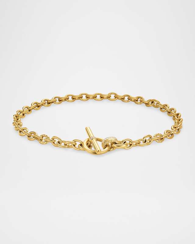 DY Mercer Single-Row Toggle Necklace with Diamonds in 18K Gold, 8-12.5mm